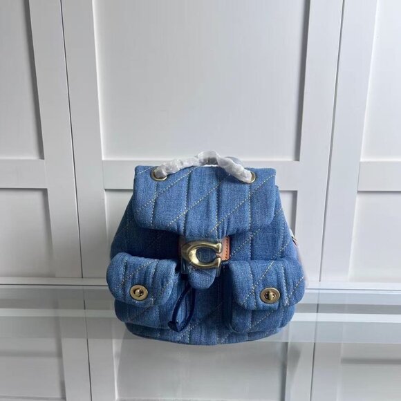 Coach Quilted Denim Tabby Backpack With Gold Hardware- NWT - Box + Dustbag Incl.